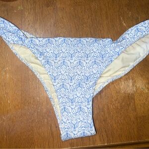 Victoria's Secret Floral Blue and White Bikini Bottom